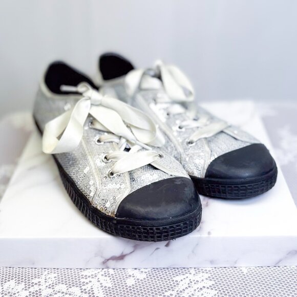 ALDO Sequin Sneaker Shoes with Ribbon Lace - Picture 7 of 10